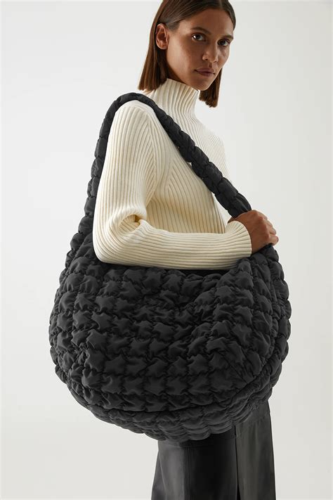 oversized quilted shoulder bag